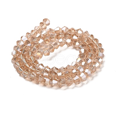 Transparent Electroplate Glass Beads Strands GLAA-F029-3mm-A12-1