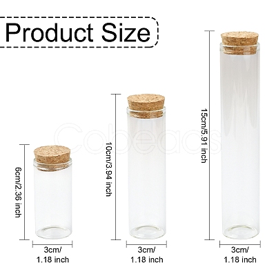 15Pcs 3 Styles Glass Cork Bottles Ornament DIY-YW0016-09-1