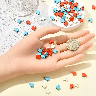 90Pcs 3 Colors Synthetic Turquoise Beads TURQ-YW0001-07-1