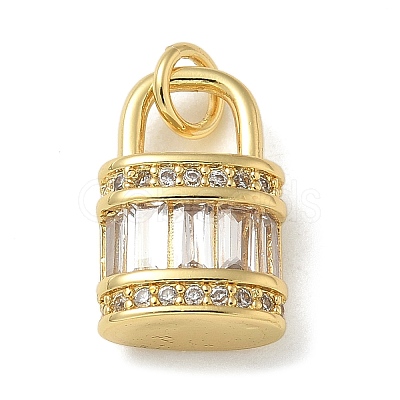 Rack Plating Brass Micro Pave Cubic Zirconia Pendants KK-K392-47G-1
