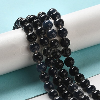 Natural Dyed & Heated Runny Agate Beads Strands G-K356-A02-02-1