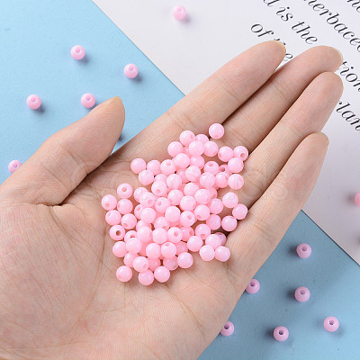 Opaque Acrylic Beads X-MACR-S370-C6mm-A01-1