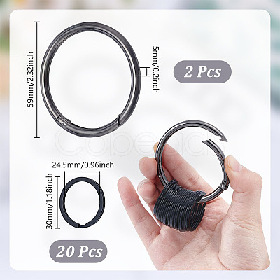 Alloy & Iron Spring Gate Rings FIND-GA0005-18-1