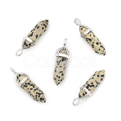 Natural Dalmatian Jasper Double Terminated Pointed Pendants G-D415-03-1