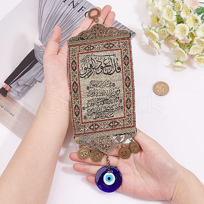Zinc Alloy & Cloth Hanging Pendant Decorations HJEW-WH0036-21-1