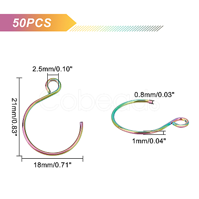PVD Vacuum Plating 304 Stainless Steel Earring Hooks STAS-UN0018-14M-1