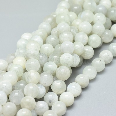 Natural Rainbow Moonstone Beads Strands G-F674-08-8mm-1