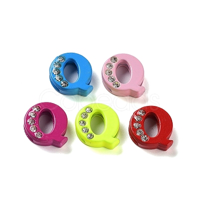 Rhinestone Slide Letter Charms RB-TAC0002-01Q-1
