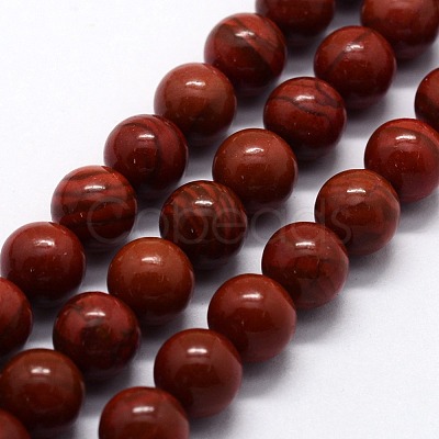 Natural Red Jasper Beads Strands G-I199-25-10mm-1