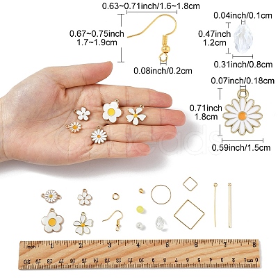 DIY Daisy Dangle Earrings Making Kits DIY-YW0016-27-1