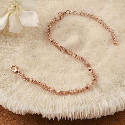 Rack Plating Brass Cable Chain Bracelets BJEW-G735-04RG-1