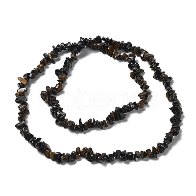 Natural Yellow Blue Tiger Eye(Dyed & Heated) Chip Beads Strands G-M205-03A-1