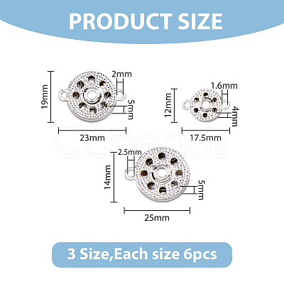 18Pcs 3 Style Alloy Snap Button FIND-FH0006-36-1