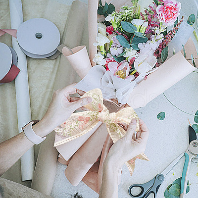 15 Yards Polyester Mesh Flower Ribbon OCOR-GO0001-23-1