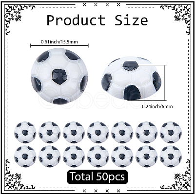 50Pcs Opaque Resin Cabochons RESI-SC0036-54-1