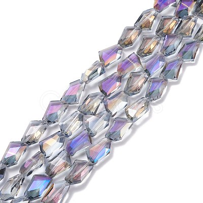 Half Rainbow Plated Glass Bead Strands EGLA-E034-HR01-1