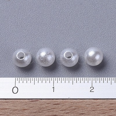 White Chunky Imitation Loose Acrylic Round Spacer Pearl Beads for Kids Jewelry X-PACR-5D-1-1