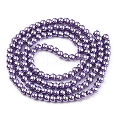 Baking Painted Pearlized Glass Pearl Round Bead Strands HY-Q003-6mm-27A-1