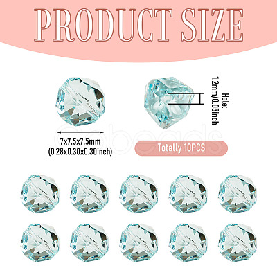 10Pcs Glass Imitation Austrian Crystal Beads GLAA-TADJ0001-11A-1