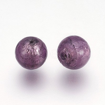 Handmade Silver Foil Lampwork Beads LAMP-J089-P12-1