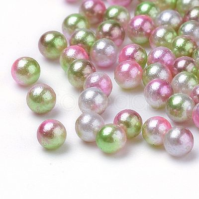 Rainbow Acrylic Imitation Pearl Beads OACR-R065-3mm-08-1