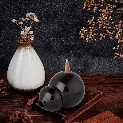 Gourd Porcelain Holding Backflow Incense Holders AJEW-WH0401-07-1