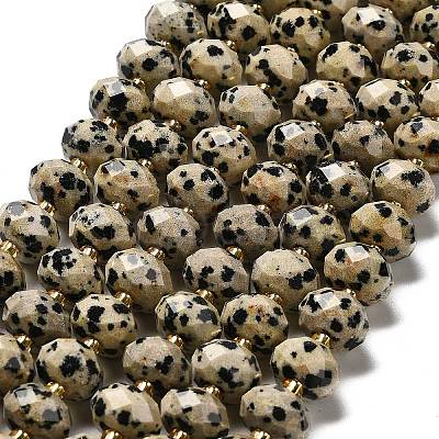 Natural Dalmatian Jasper Beads Strands G-P573-A63-10x6mm-1