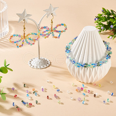 2Bags 200Pcs Transparent Glass Beads GLAA-TA0003-44A-1