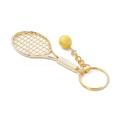 304 Stainless Steel Alloy Acrylic Tennis Keychain KEYC-JKC01218-1