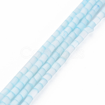 Glass Silk Stain Style Beads Strands GLAA-N047-001A-01-1