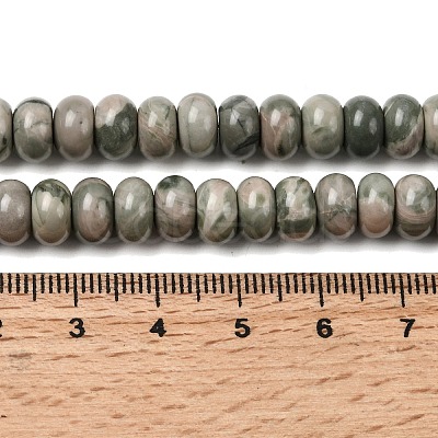 Natural Green Wood Lace Stone Wooden Jasper Beads Strands G-A280-A29-02-1