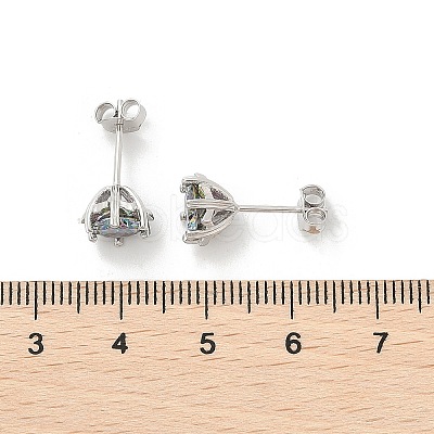 925 Sterling Silver Moissanite Rhinestone Stud Earrings EJEW-U042-05P-02-1