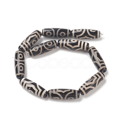 Tibetan Style dZi Beads Strands TDZI-G012-33-1