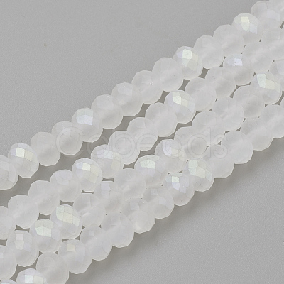 Electroplate Glass Beads Strands X-EGLA-S141-6mm-01E-1
