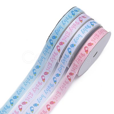 Mixed Baby Shower Ornaments Decorations Polyester Grosgrain Ribbons OCOR-X0001-1