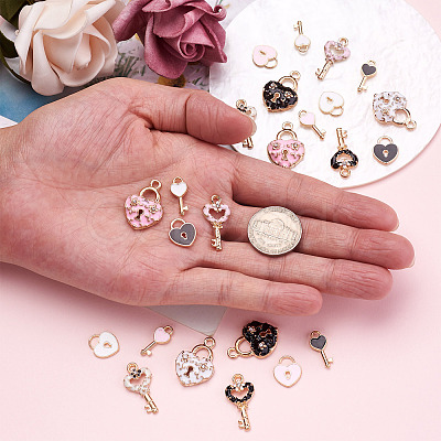 60Pcs 12 Style Alloy Enamel Pendants ENAM-PJ0001-05-1