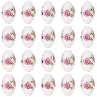 20Pcs Handmade Foil Glass Lampwork Beads LAMP-PA0001-63A-1