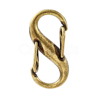 Tibetan Style Alloy Double S Snap Hook Spring Keychain Clasps FIND-YW0004-08AB-1