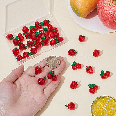 36Pcs 3 Styles Acrylic Imitation Fruit Pendants MACR-UN0001-08-1