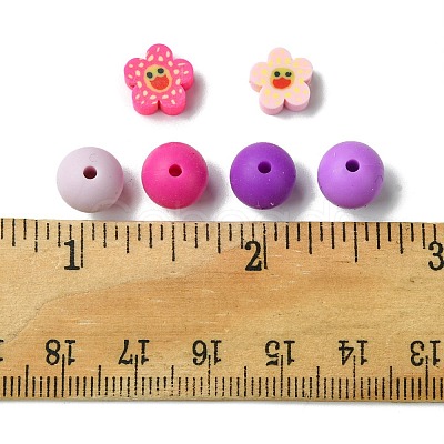 48Pcs 6 Styles DIY Food Grade Silicone & Polymer Clay Beads Jewelry Making Finding Kit DIY-FS0005-83A-1