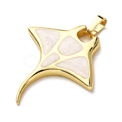 Brass Enamel Pendants KK-C119-08G-1