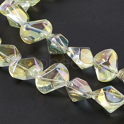 Full Rainbow Plated Electroplate Glass Beads EGLA-Q066-FR02-1