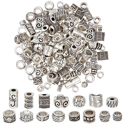 150Pcs 15 Styles Tibetan Style Alloy Beads TIBEB-SC0001-51-1