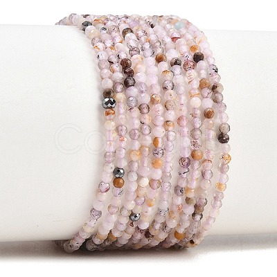Natural Purple Rutilated Quartz Beads Strands G-RM250104-D7-1