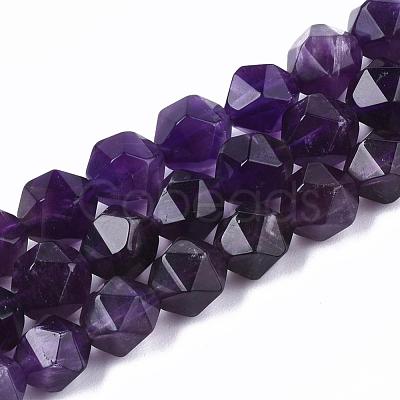 Natural Amethyst Beads Strands G-R448-8mm-07-1