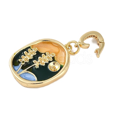 Brass Enamel Pendants KK-P283-26G-1