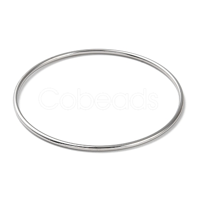 Non-Tarnish 304 Stainless Steel Simple Plain Bangle for Women High Polished BJEW-F461-01B-P-1