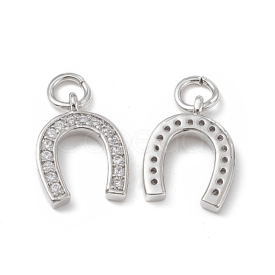 Brass Micro Pave Cubic Zirconia Charms KK-E068-VB277-1