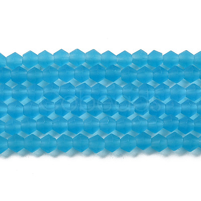 Imitate Austrian Crystal Frosted Glass Beads Strands GLAA-F029-TM4mm-B19-1