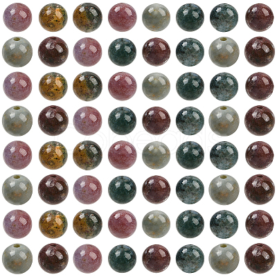 100Pcs Natural Indian Agate Beads G-SP0001-20B-1